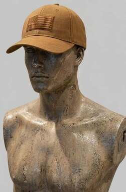 H3 Headwear Embroidered American Flag Canvas Snapback Hat Desert Brown